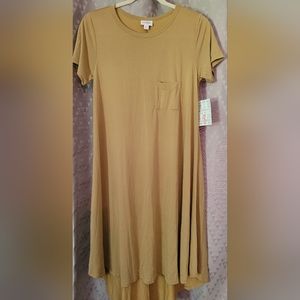 NWT Lularoe Carly Size Small Mustard Summer Fall Dress